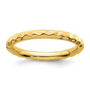 Stackable Expressions Jewelry Sterling Silver Stackable Expressions Gold-plated Hammered Ring | QSK222
