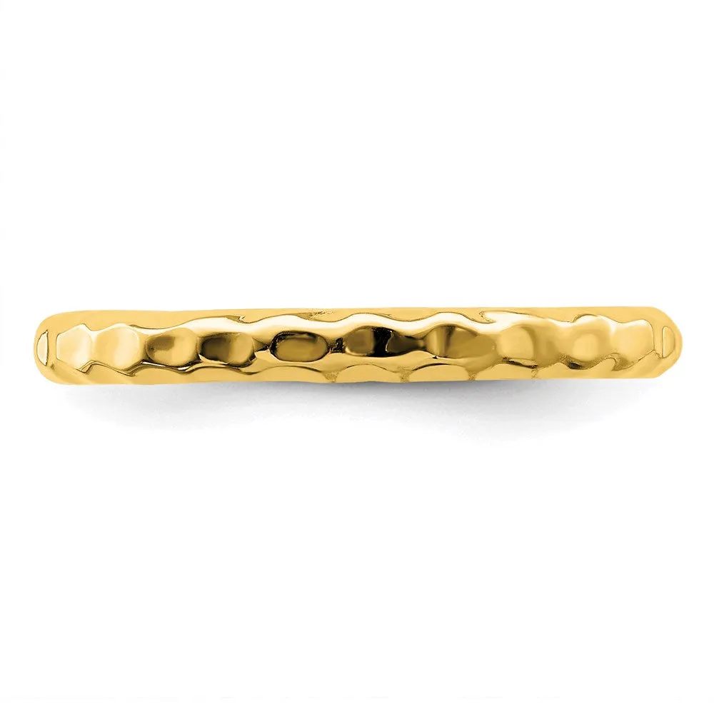 Stackable Expressions Jewelry Sterling Silver Stackable Expressions Gold-plated Hammered Ring | QSK222