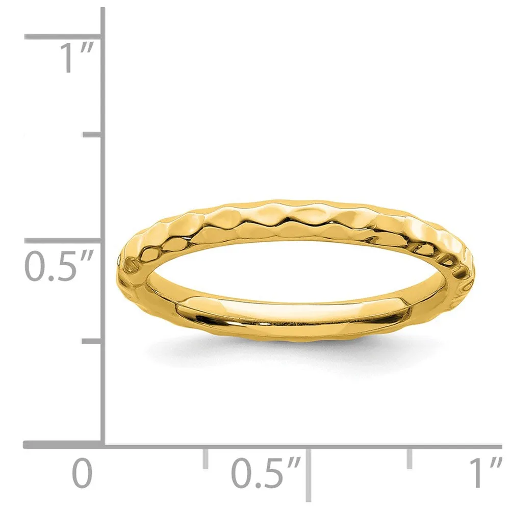 Stackable Expressions Jewelry Sterling Silver Stackable Expressions Gold-plated Hammered Ring | QSK222