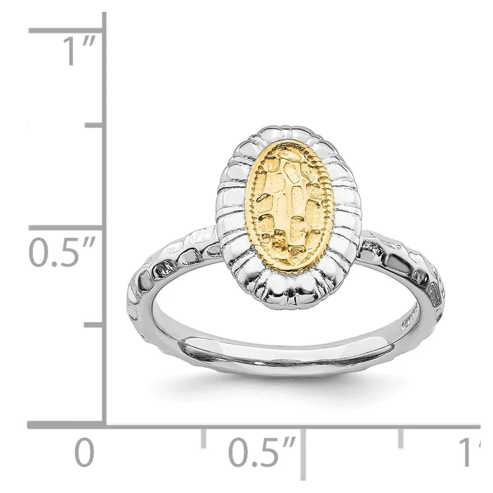 Stackable Expressions Jewelry Sterling Silver Stackable Expressions Gold-plated Oval Ring | QSK1607