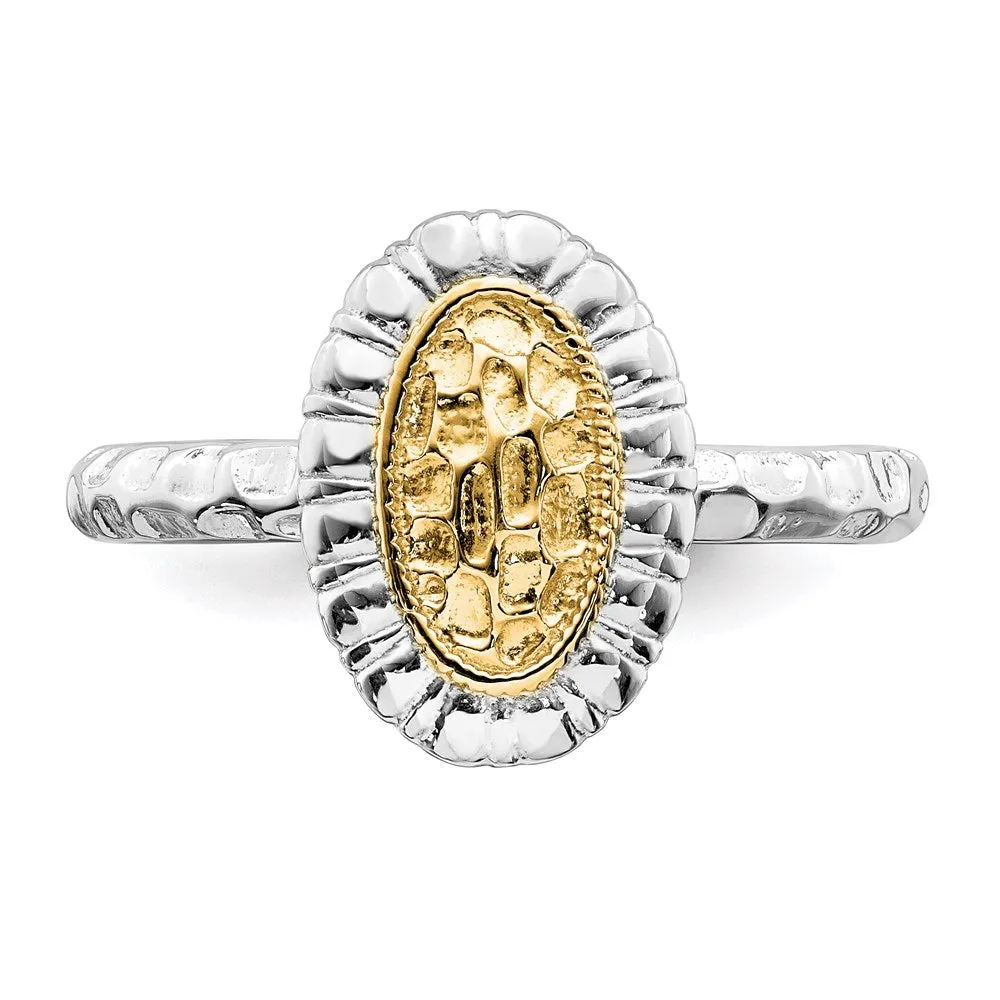 Stackable Expressions Jewelry Sterling Silver Stackable Expressions Gold-plated Oval Ring | QSK1607