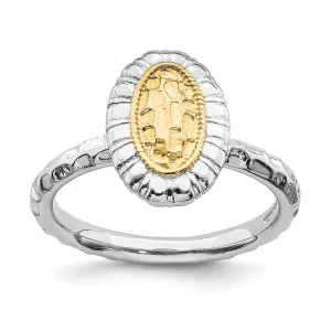Stackable Expressions Jewelry Sterling Silver Stackable Expressions Gold-plated Oval Ring | QSK1607