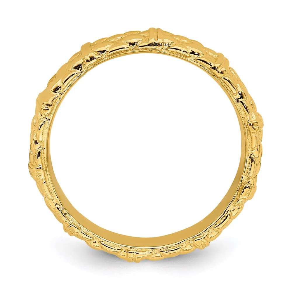 Stackable Expressions Jewelry Sterling Silver Stackable Expressions Gold-plated Ring | QSK298