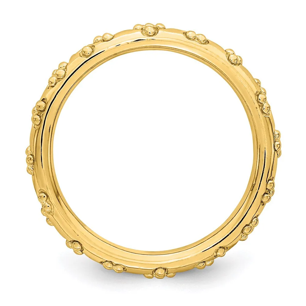 Stackable Expressions Jewelry Sterling Silver Stackable Expressions Gold-plated Textured Ring | QSK1614