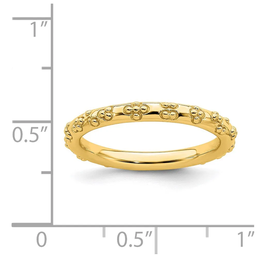 Stackable Expressions Jewelry Sterling Silver Stackable Expressions Gold-plated Textured Ring | QSK1614