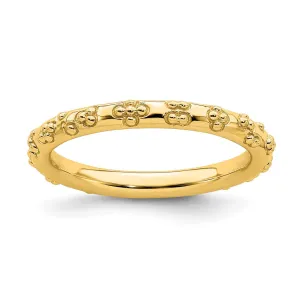 Stackable Expressions Jewelry Sterling Silver Stackable Expressions Gold-plated Textured Ring | QSK1614