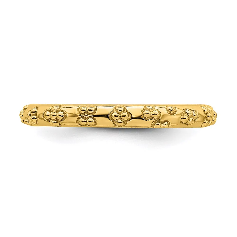 Stackable Expressions Jewelry Sterling Silver Stackable Expressions Gold-plated Textured Ring | QSK1614