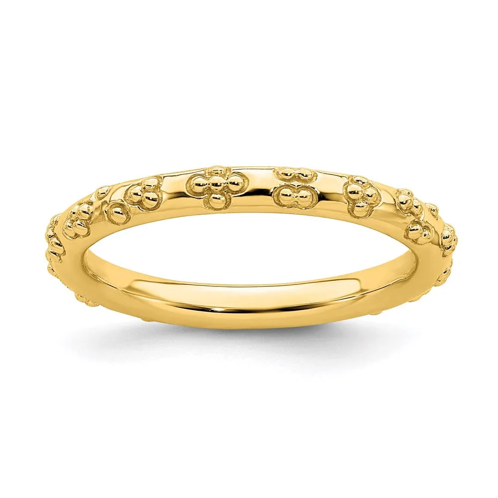 Stackable Expressions Jewelry Sterling Silver Stackable Expressions Gold-plated Textured Ring | QSK1614