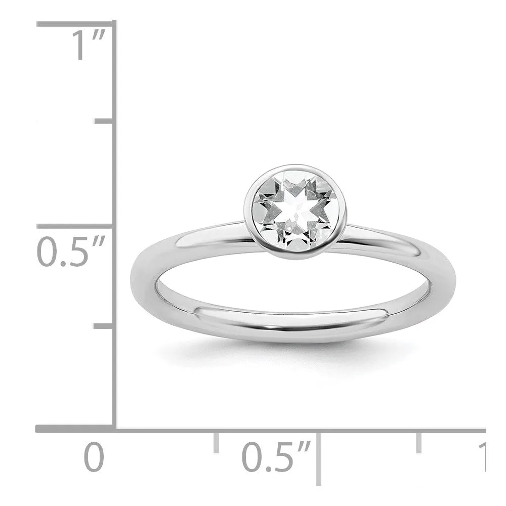 Stackable Expressions Jewelry Sterling Silver Stackable Expressions High 5mm April Swarovski Ring | QSK964