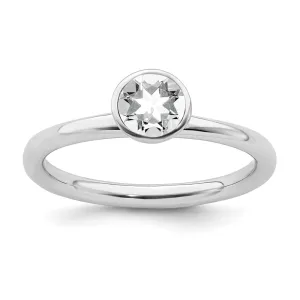 Stackable Expressions Jewelry Sterling Silver Stackable Expressions High 5mm April Swarovski Ring | QSK964