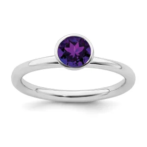 Stackable Expressions Jewelry Sterling Silver Stackable Expressions High 5mm February Swarovski Ring | QSK962