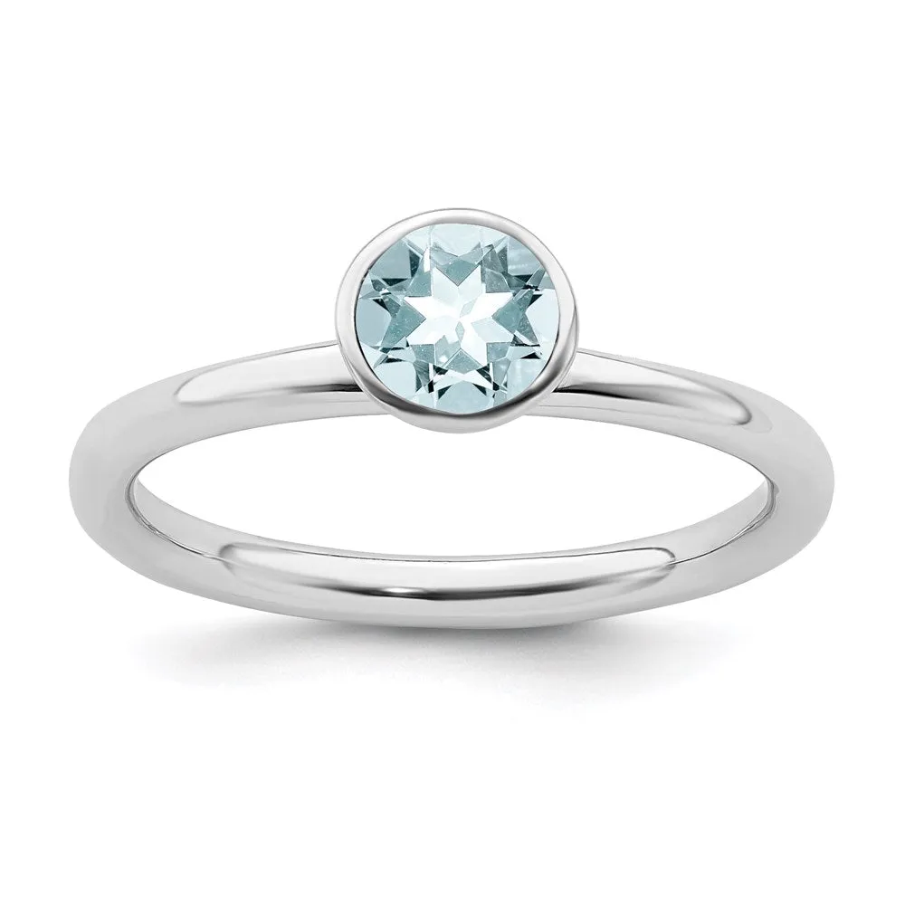Stackable Expressions Jewelry Sterling Silver Stackable Expressions High 5mm March Swarovski Ring | QSK963