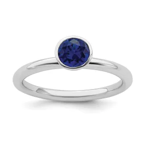 Stackable Expressions Jewelry Sterling Silver Stackable Expressions High 5mm September Swarovski Ring | QSK969