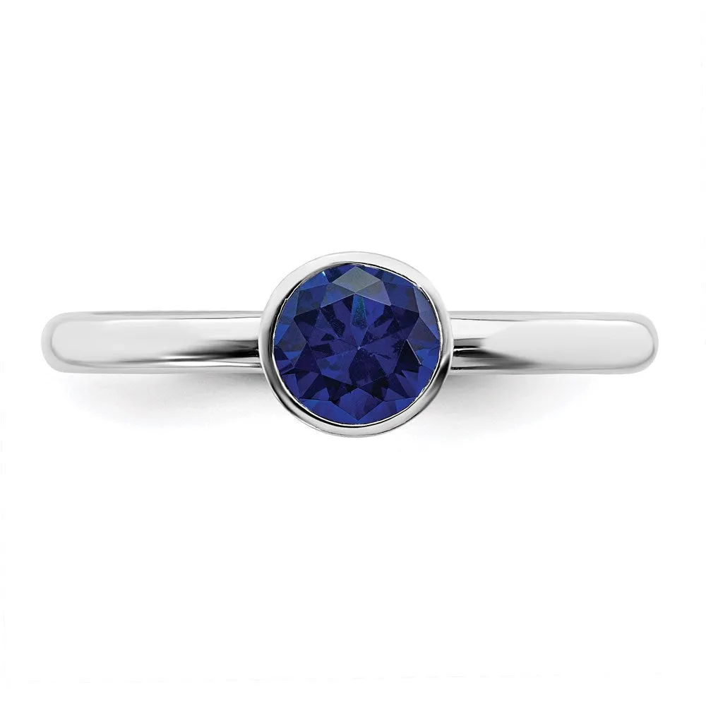 Stackable Expressions Jewelry Sterling Silver Stackable Expressions High 5mm September Swarovski Ring | QSK969