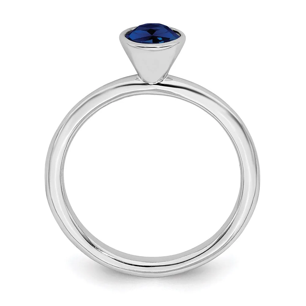 Stackable Expressions Jewelry Sterling Silver Stackable Expressions High 5mm September Swarovski Ring | QSK969