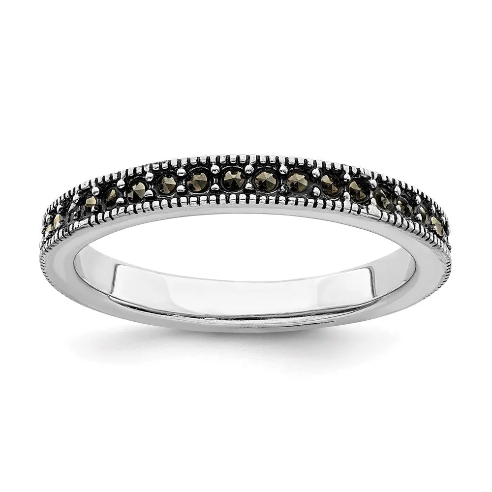 Stackable Expressions Jewelry Sterling Silver Stackable Expressions Marcasite Band | QSK816
