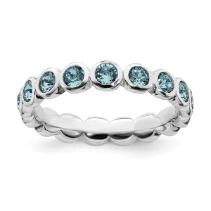 Stackable Expressions Jewelry Sterling Silver Stackable Expressions March Swarovski Ring | QSK975