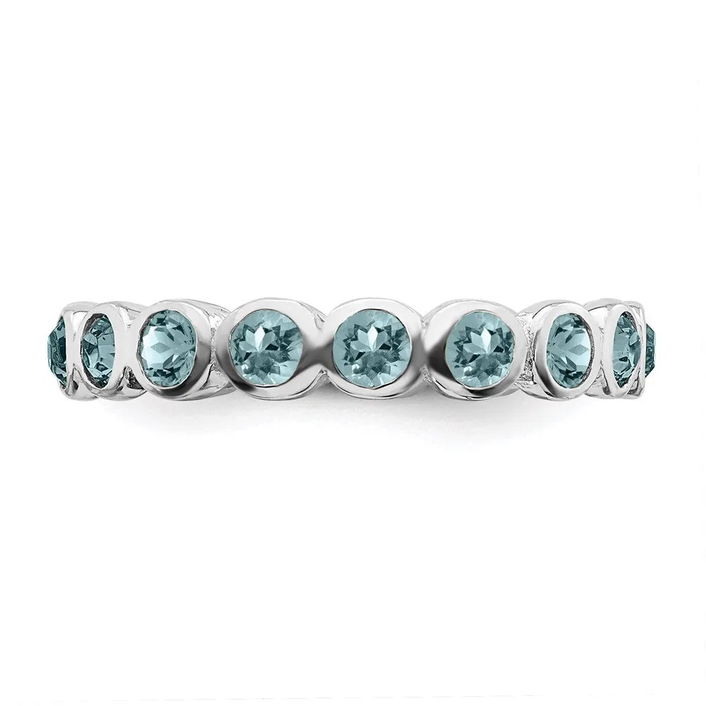 Stackable Expressions Jewelry Sterling Silver Stackable Expressions March Swarovski Ring | QSK975