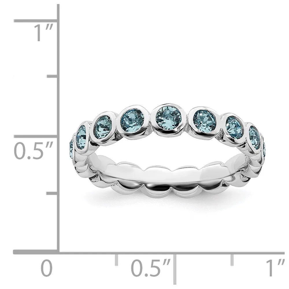 Stackable Expressions Jewelry Sterling Silver Stackable Expressions March Swarovski Ring | QSK975