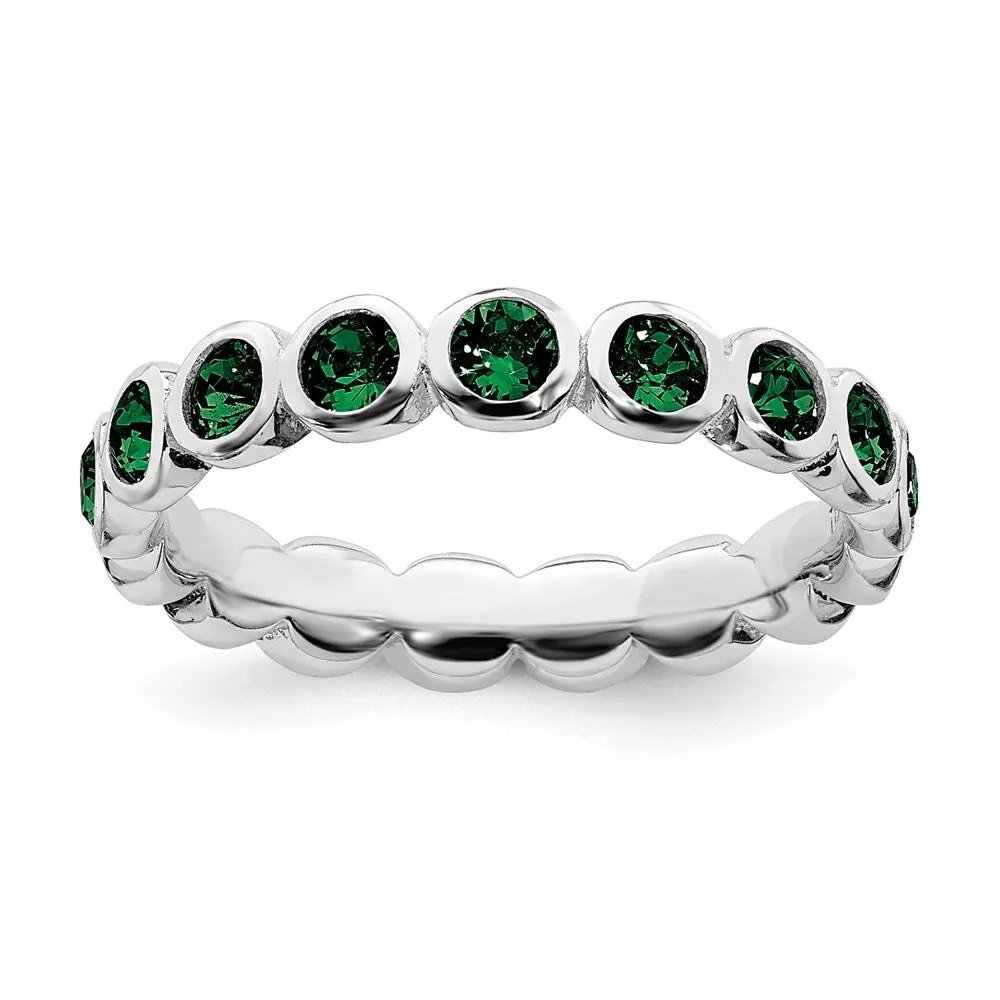 Stackable Expressions Jewelry Sterling Silver Stackable Expressions May Swarovski Ring | QSK977