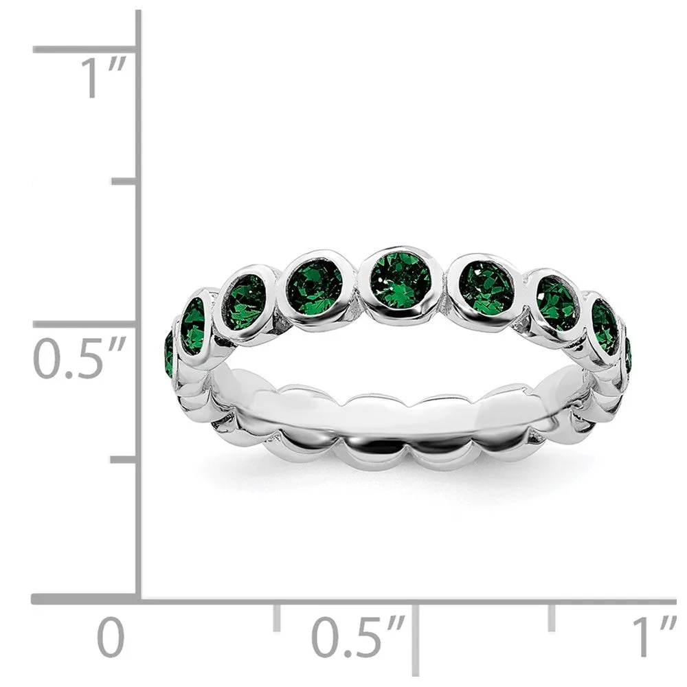 Stackable Expressions Jewelry Sterling Silver Stackable Expressions May Swarovski Ring | QSK977