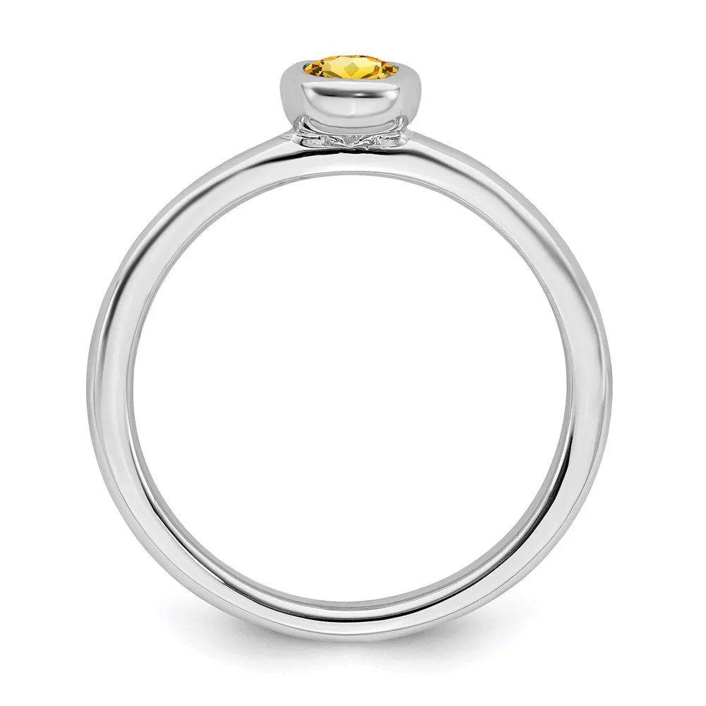 Stackable Expressions Jewelry Sterling Silver Stackable Expressions Oval Citrine Ring | QSK444
