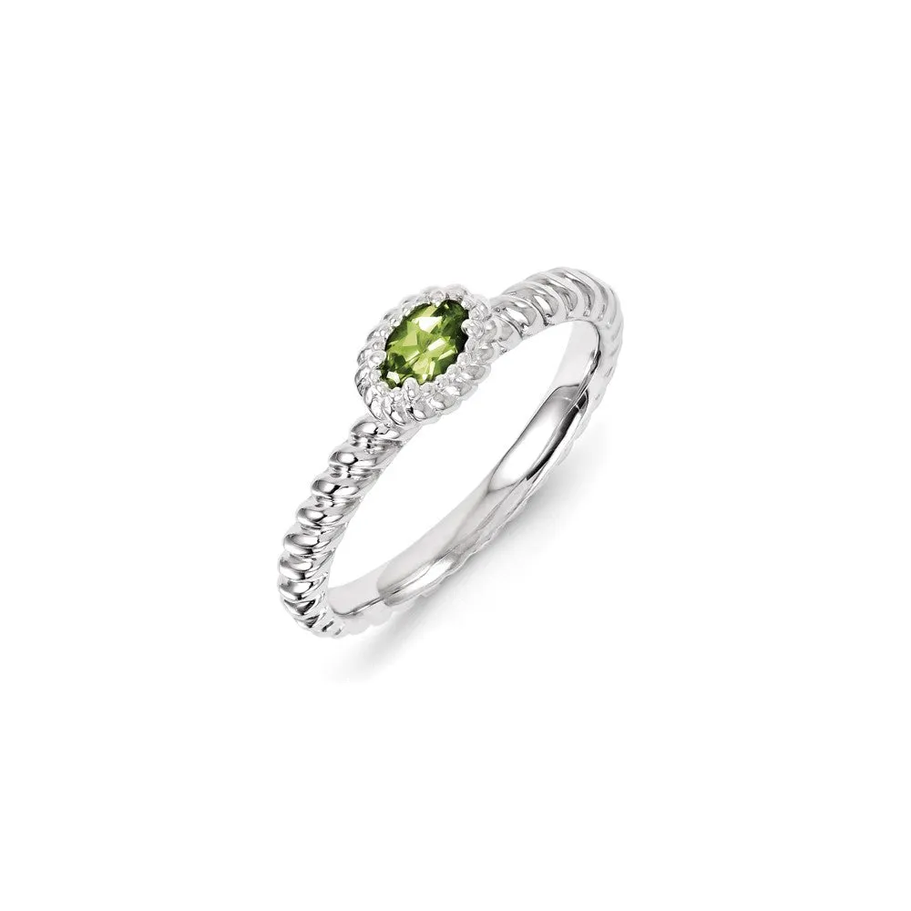 Stackable Expressions Jewelry Sterling Silver Stackable Expressions Peridot Ring | QSK112