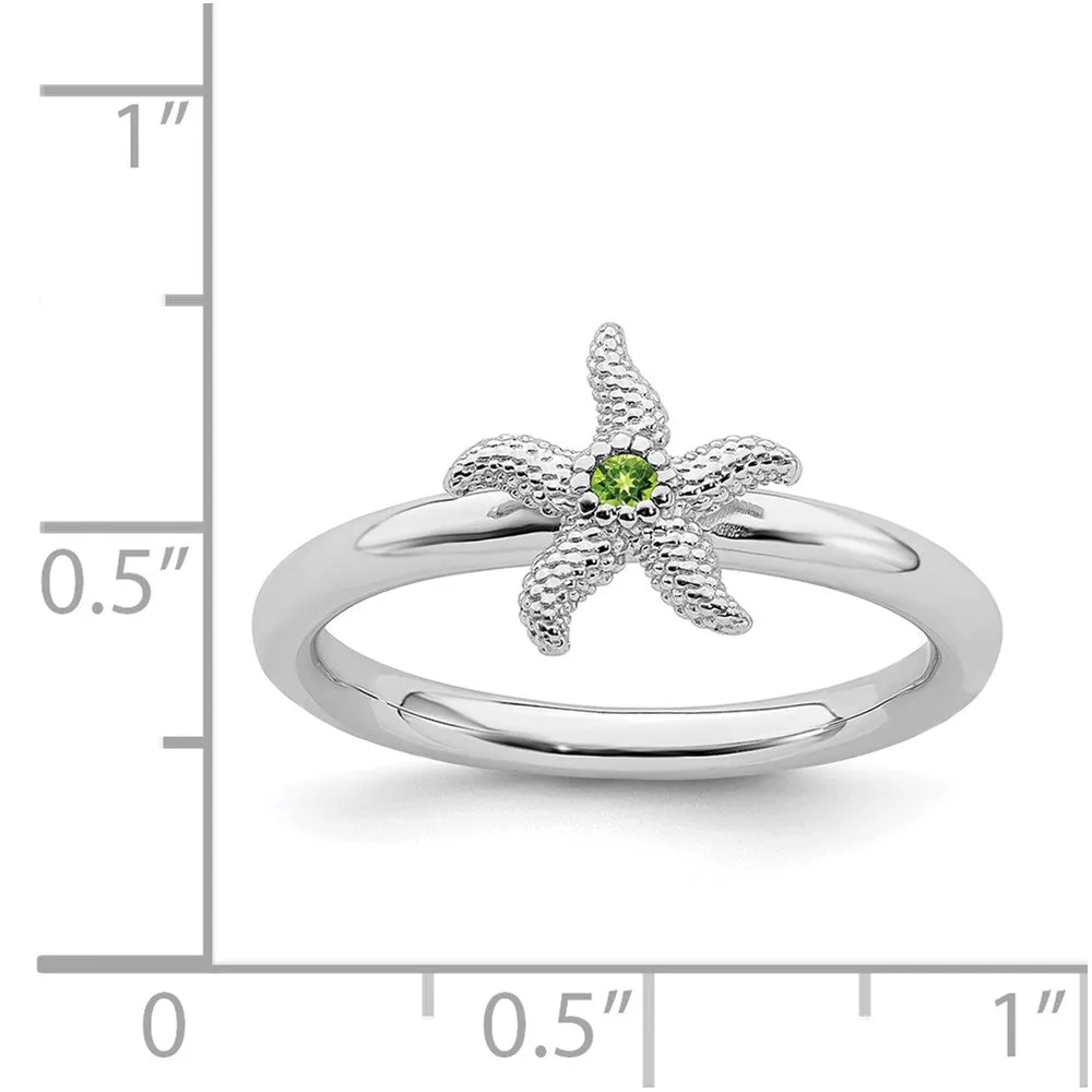 Stackable Expressions Jewelry Sterling Silver Stackable Expressions Peridot Starfish Ring | QSK1862