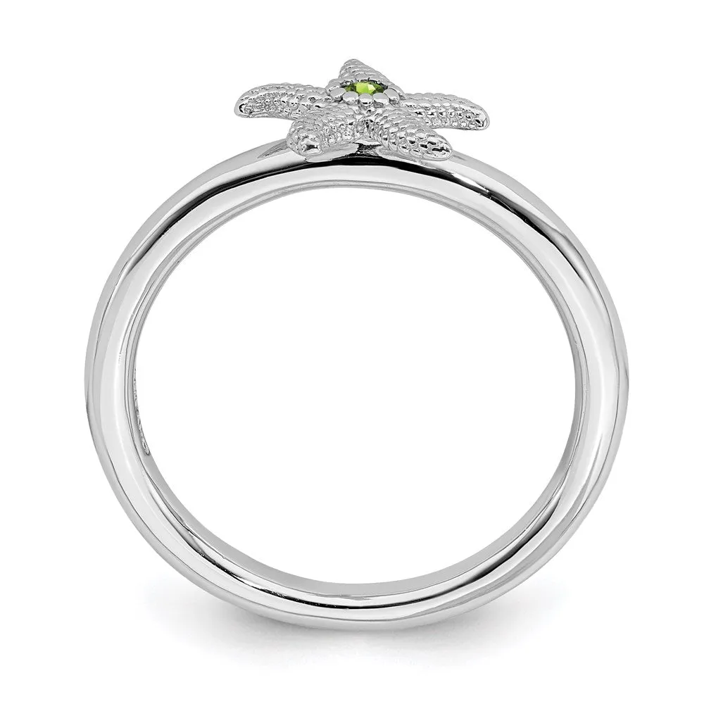 Stackable Expressions Jewelry Sterling Silver Stackable Expressions Peridot Starfish Ring | QSK1862