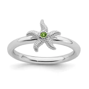 Stackable Expressions Jewelry Sterling Silver Stackable Expressions Peridot Starfish Ring | QSK1862