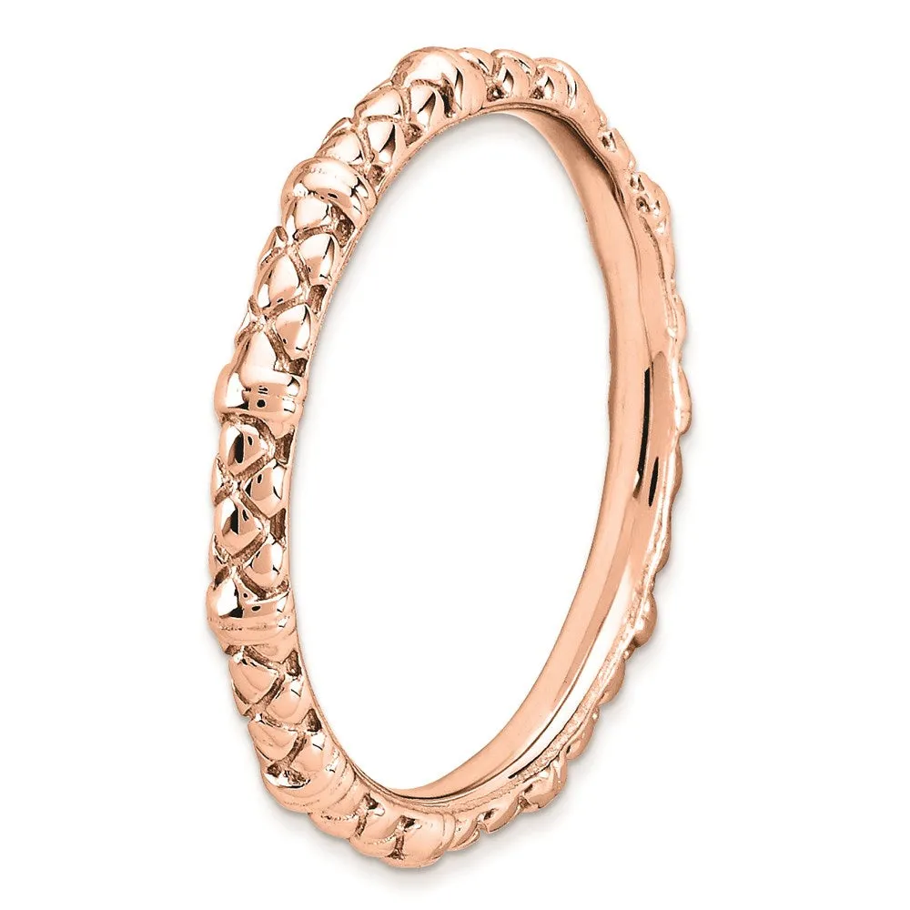 Stackable Expressions Jewelry Sterling Silver Stackable Expressions Pink-plated Cable Ring | QSK208