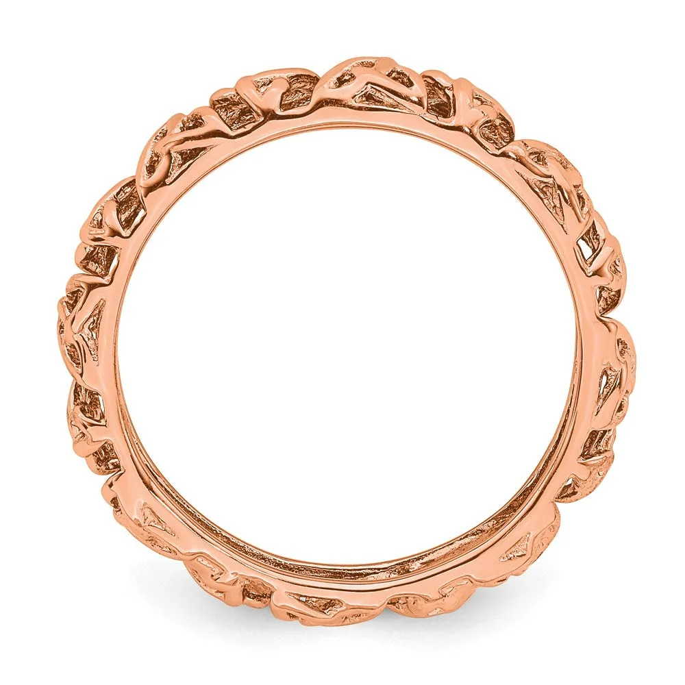 Stackable Expressions Jewelry Sterling Silver Stackable Expressions Pink-plated Celtic Knot Ring | QSK2008