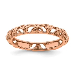 Stackable Expressions Jewelry Sterling Silver Stackable Expressions Pink-plated Celtic Knot Ring | QSK2008