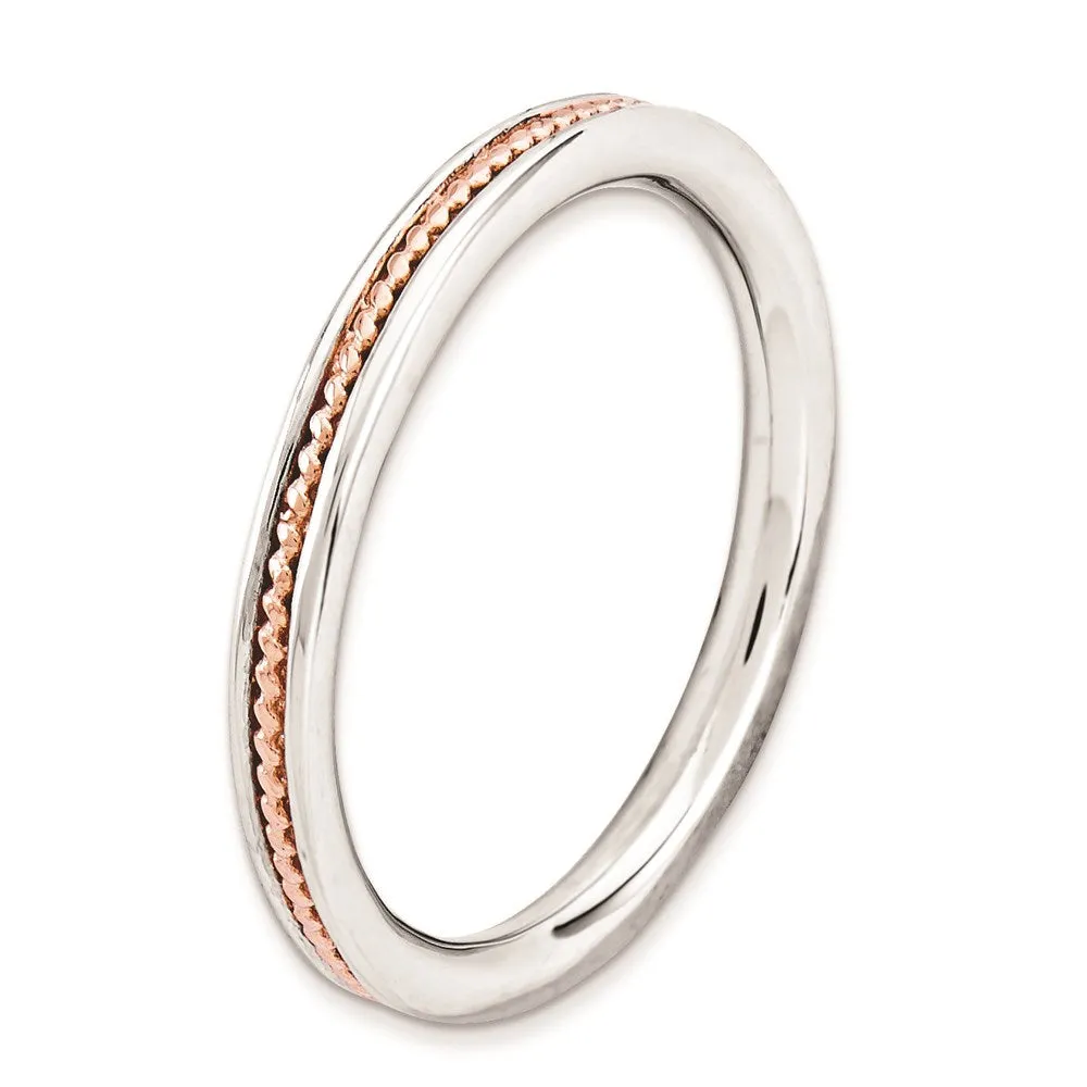 Stackable Expressions Jewelry Sterling Silver Stackable Expressions Pink-plated Channeled Ring | QSK1621