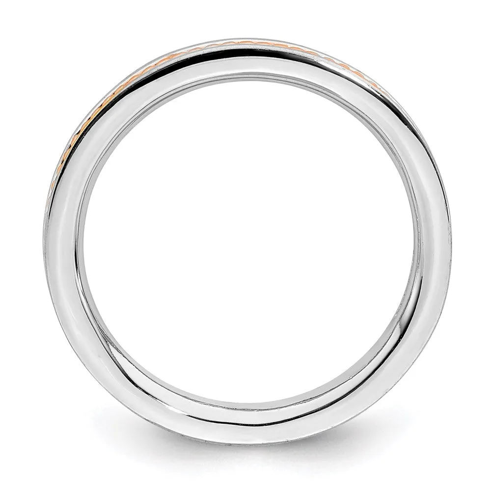 Stackable Expressions Jewelry Sterling Silver Stackable Expressions Pink-plated Channeled Ring | QSK1621