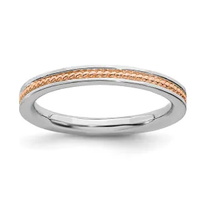 Stackable Expressions Jewelry Sterling Silver Stackable Expressions Pink-plated Channeled Ring | QSK1621