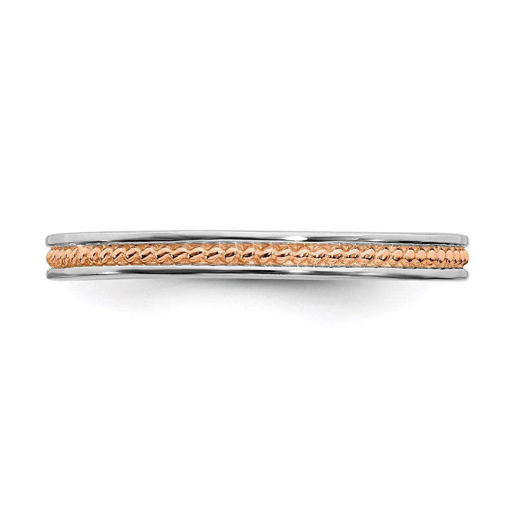 Stackable Expressions Jewelry Sterling Silver Stackable Expressions Pink-plated Channeled Ring | QSK1621