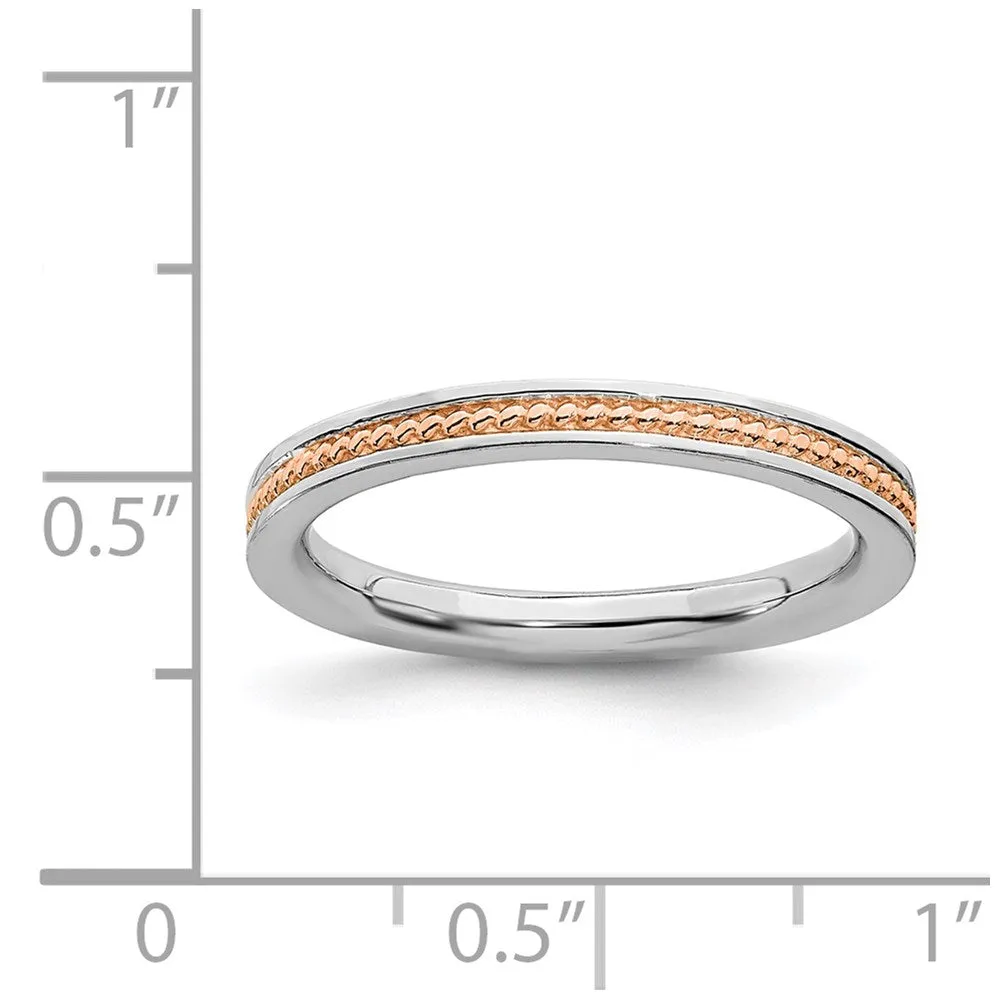 Stackable Expressions Jewelry Sterling Silver Stackable Expressions Pink-plated Channeled Ring | QSK1621