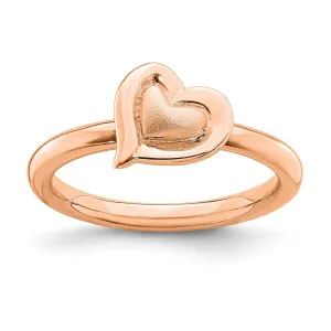 Stackable Expressions Jewelry Sterling Silver Stackable Expressions Pink-plated Heart Ring | QSK1625