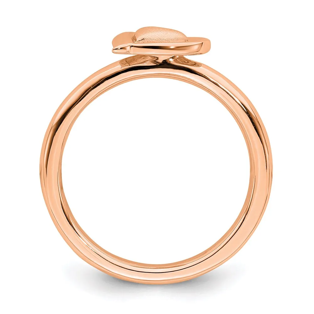 Stackable Expressions Jewelry Sterling Silver Stackable Expressions Pink-plated Heart Ring | QSK1625
