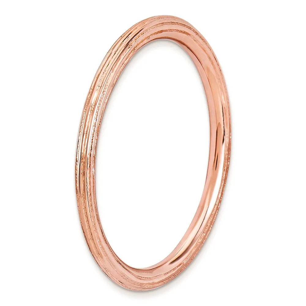 Stackable Expressions Jewelry Sterling Silver Stackable Expressions Pink-plated Step-down Ring | QSK184