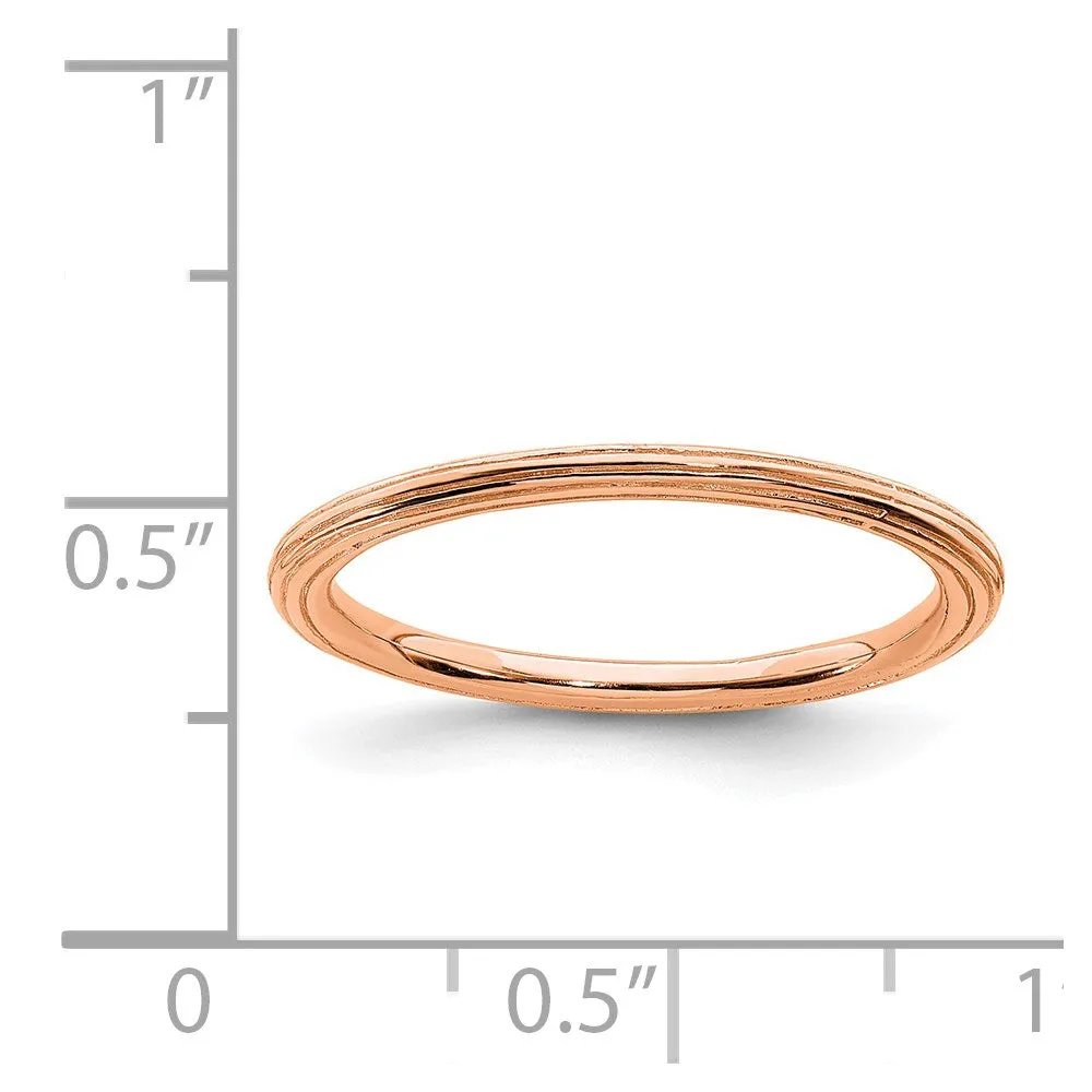 Stackable Expressions Jewelry Sterling Silver Stackable Expressions Pink-plated Step-down Ring | QSK184