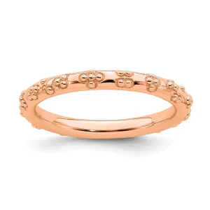 Stackable Expressions Jewelry Sterling Silver Stackable Expressions Pink-plated Textured Ring | QSK1617