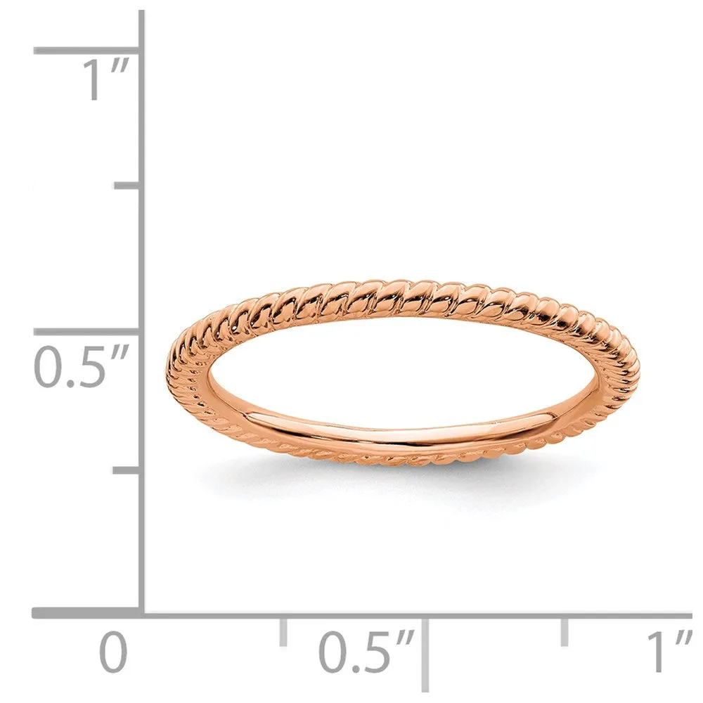 Stackable Expressions Jewelry Sterling Silver Stackable Expressions Pink-plated Twisted Ring | QSK176