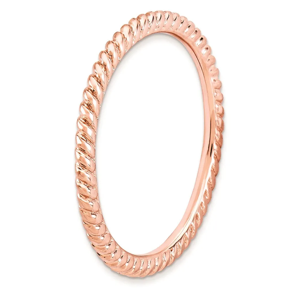 Stackable Expressions Jewelry Sterling Silver Stackable Expressions Pink-plated Twisted Ring | QSK176