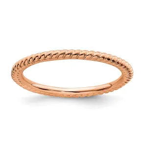 Stackable Expressions Jewelry Sterling Silver Stackable Expressions Pink-plated Twisted Ring | QSK176