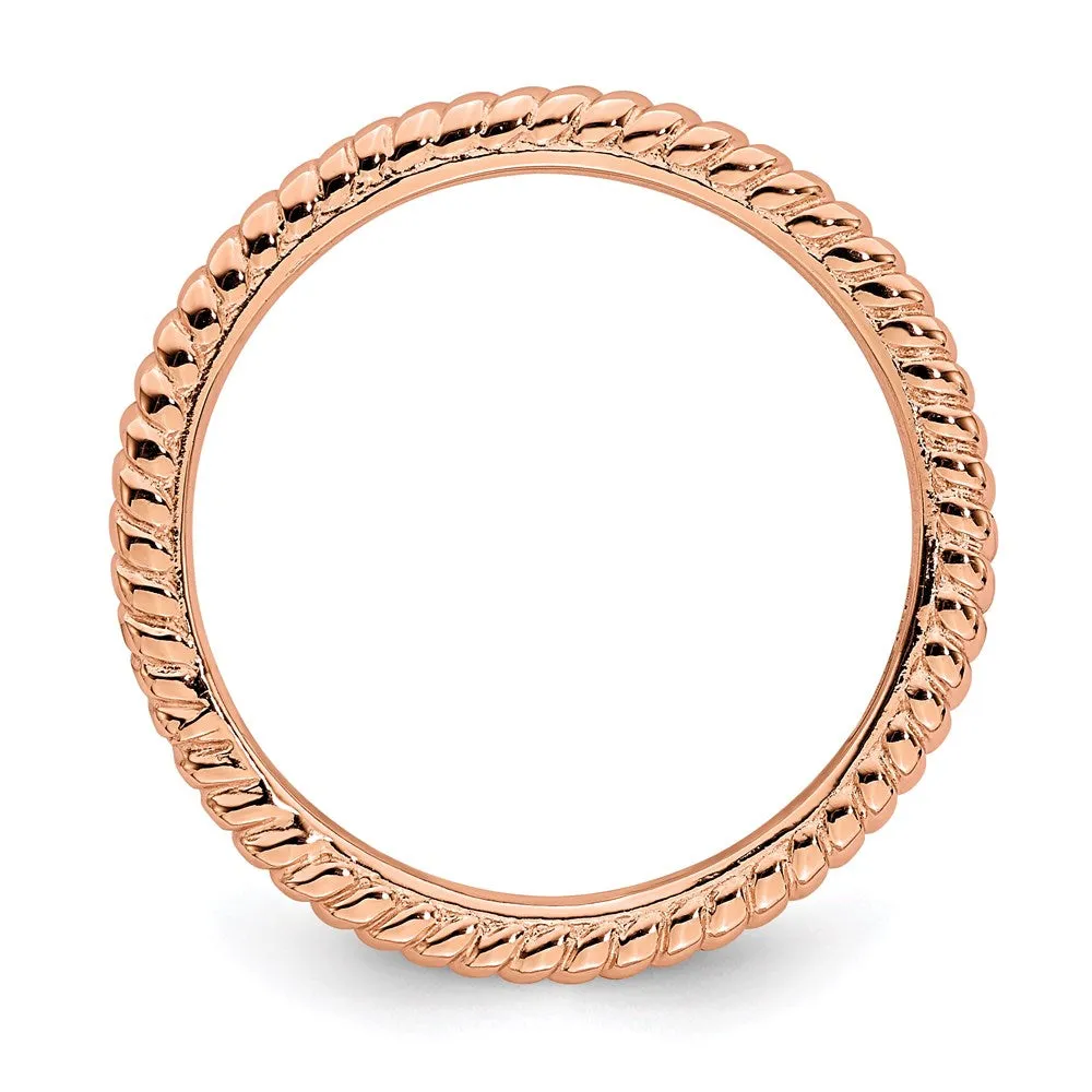 Stackable Expressions Jewelry Sterling Silver Stackable Expressions Pink-plated Twisted Ring | QSK176