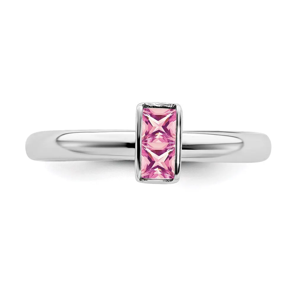 Stackable Expressions Jewelry Sterling Silver Stackable Expressions Pink Tourmaline Ring | QSK2121