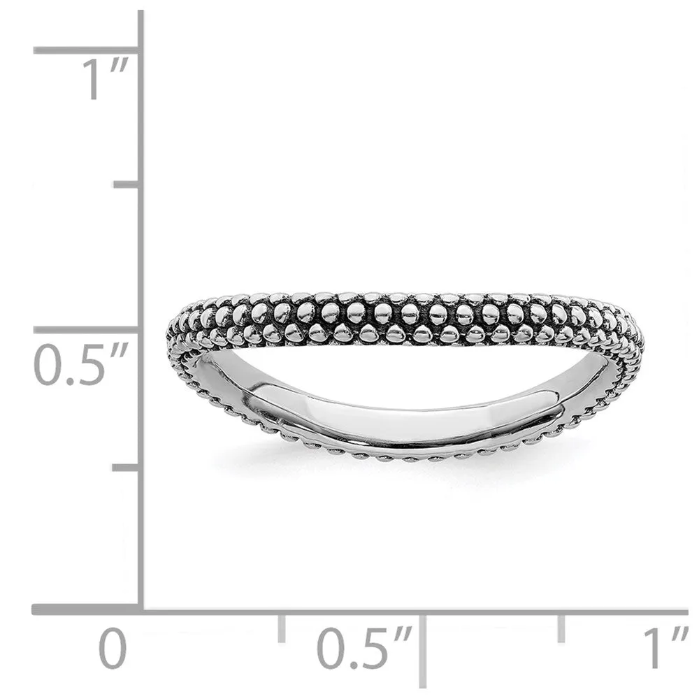 Stackable Expressions Jewelry Sterling Silver Stackable Expressions Polished Antiqued Wave Ring | QSK830