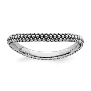 Stackable Expressions Jewelry Sterling Silver Stackable Expressions Polished Antiqued Wave Ring | QSK830